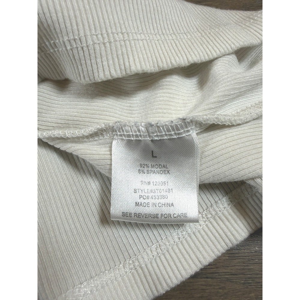 Olive & Oak White Ribbed Short Sleeve Baby Tee Modal Blend Top Large ST01481 - Picture 6 of 6
